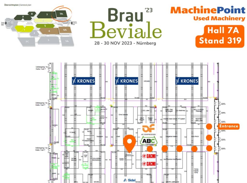 Mapa de la feria BrauBeviale 2023 MachinePoint