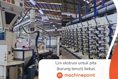 Lini ekstrusi untuk pita (karung tenun) bekas